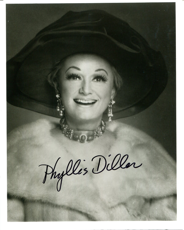 Phyllis Diller Autographed 8x10 B&W Photo