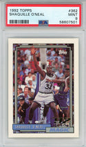 Shaquille O'Neal 1992 Topps Rookie Card #362 (PSA Mint 9)
