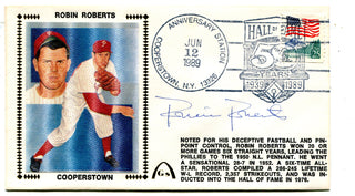 Robin Roberts Cooperstown Anniversary Station 1989 Autographed First Day Cover