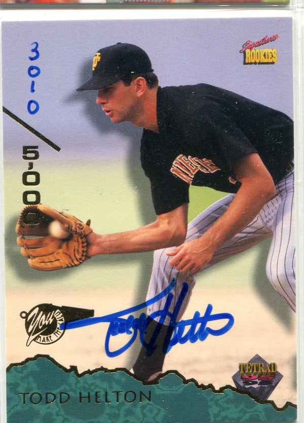 Todd Helton 1995 Signature Rookies Autographed Card