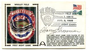 Harry Grossman Wrigley Field First Night Game Autographed First Day Cover