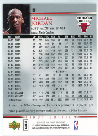 Michael Jordan 2007-08 Upper Deck First Edition Card #191