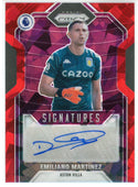 Emiliano Martinnez Autographed 2021-222 Panini Prizm Premier League Red Cracked Ice Prizm Card #S-EMI