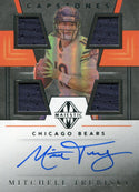 Mitchell Trubisky Autographed 2019 Panini Majestic Quad Relic Card 18/35