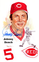 Johnny Bench Autographed Perez Steele Postcard (JSA)