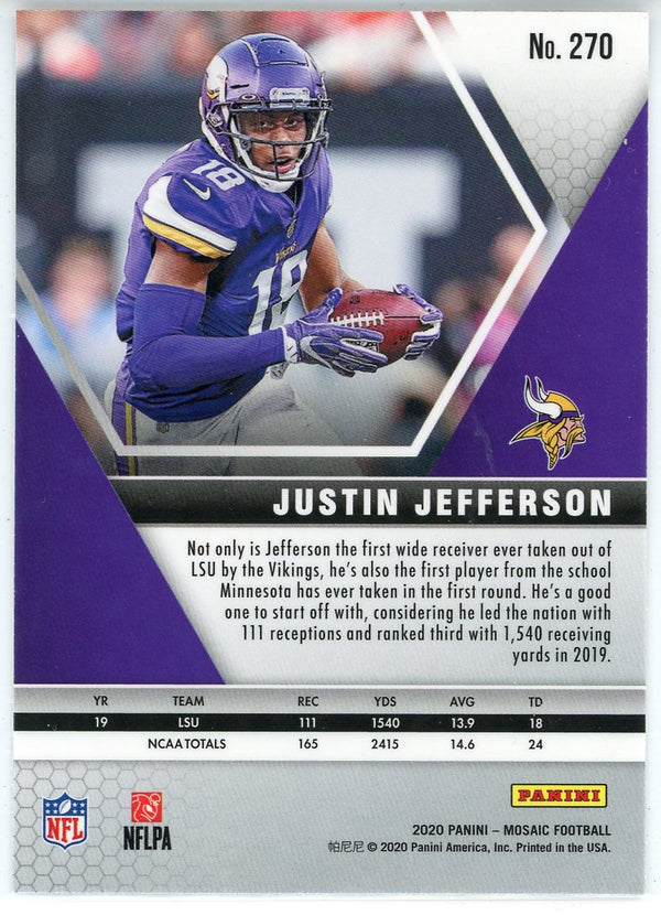 Justin Jefferson 2020 Panini Mosaic NFL Debut Rookie Card #270