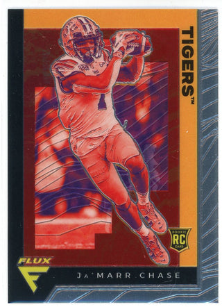 Ja'Marr Chase 2021 Panini Chronicles Flux Draft Picks Rookie Patch Card #236