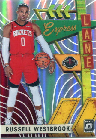 Russell Westbrook 2019-20 Donruss Optic Silver Holo Express Lane Card