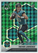 Trevor Lawrence 2021 Panini Mosaic NFL Debut Green Prizm Rookie Card #241