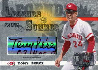 Tony Perez "00 HOF" Autographed 2003 Donruss Signature Series Legends of the Summer Card