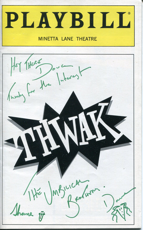 David Collins & Shane Dundas Autographed Thwak Playbill Program