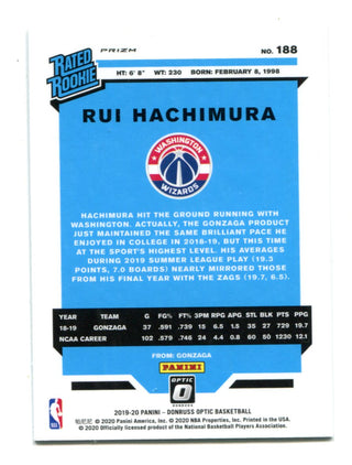 Rui Hachimura 2019-20 Donruss Optic Rated Rookie Silver Shimmer #188