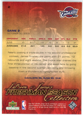 LeBron James 2004 Upper Deck Freshman Season Collection Card #2