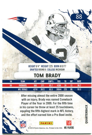 Tom Brady Panini "Rookies & Stars" 2010 #88