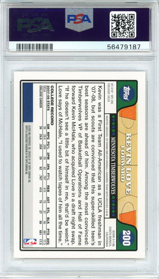 Kevin Love 2008 Topps Rookie Card #200(PSA)
