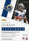 Steven Jackson Autographed 2019 Majestic Quad Patch Relic Card 3/25