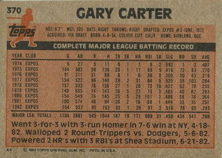 Gary Carter 1983 Topps Autographed Card