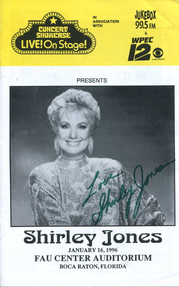 Shirley Jones Autographed Concert Showcase Live On Stage Program