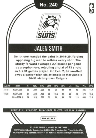 Jalen Smith 2020 NBA Hoops Rookie Card