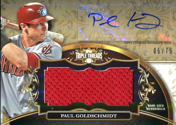 Paul Goldshmidt 2013 Triple Threads Game-Used/Autographed Card #5/75