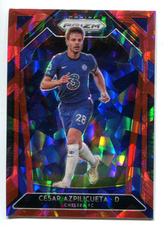 Cesar Azpilicueta 2020-21 Panini Prizm Premier League Red Cracked Ice Prizm #212