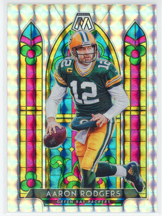 Aaron Rodgers 2020 Panini Mosaic Stained Glass Card #SG6
