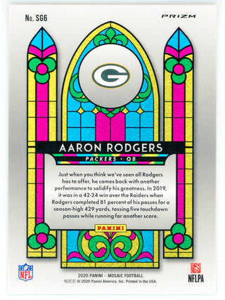 Aaron Rodgers 2020 Panini Mosaic Stained Glass Card #SG6
