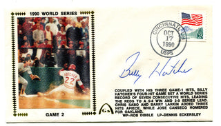 Billy Hatcher 1990 World Series Game 2 Autographed First Day Cover