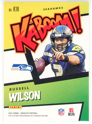 Russell Wilson 2021 Panini Absolute Kaboom Card #K18