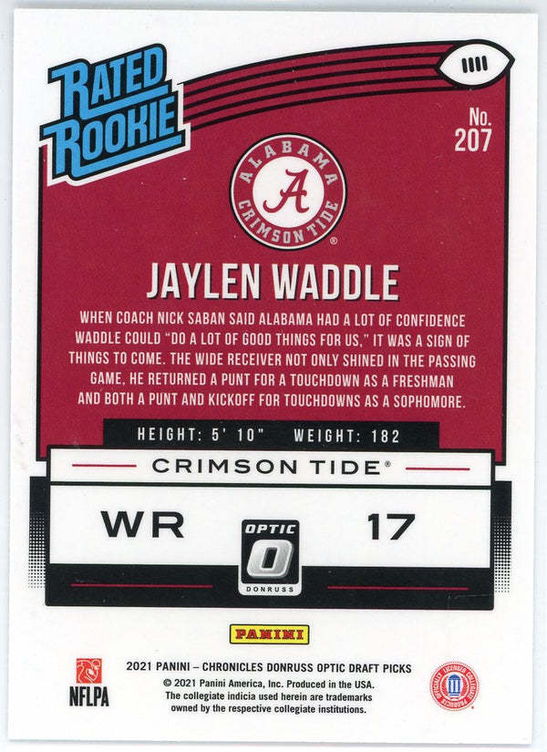 Jaylen Waddle 2021 Panini Chronicles Donruss Optic Draft Picks Rookie Card #207
