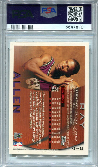 Ray Allen 1996 Topps #217 PSA NM-MT 8 Card