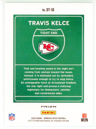 Travis Kelce 2020 Panini Donruss Optic Downtown Card #DT-10