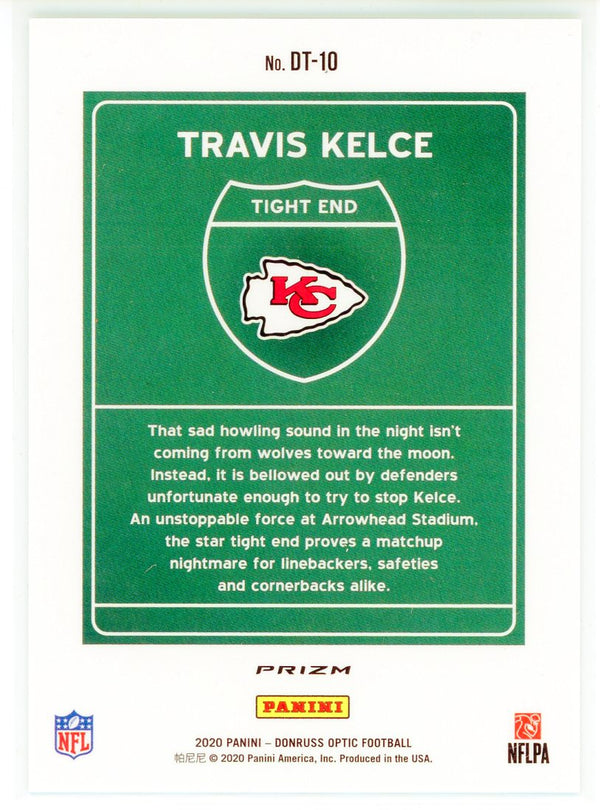 Travis Kelce 2020 Panini Donruss Optic Downtown Card #DT-10