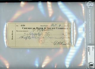 Babe Ruth Autographed Check (BGS)