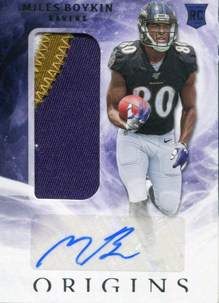 Miles Boykin Autographed 2019 Panini Origins Rookie Patch Card