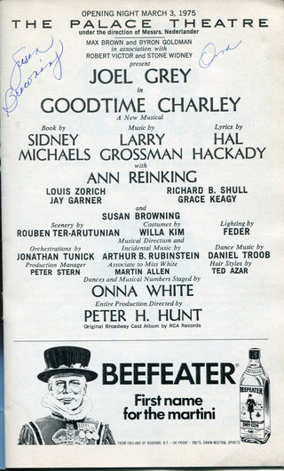 Susan Browning & Onna White Autographed Goodtime Charley Playbill Program