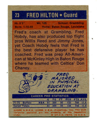 Fred Hilton 1972 Topps #23 Card