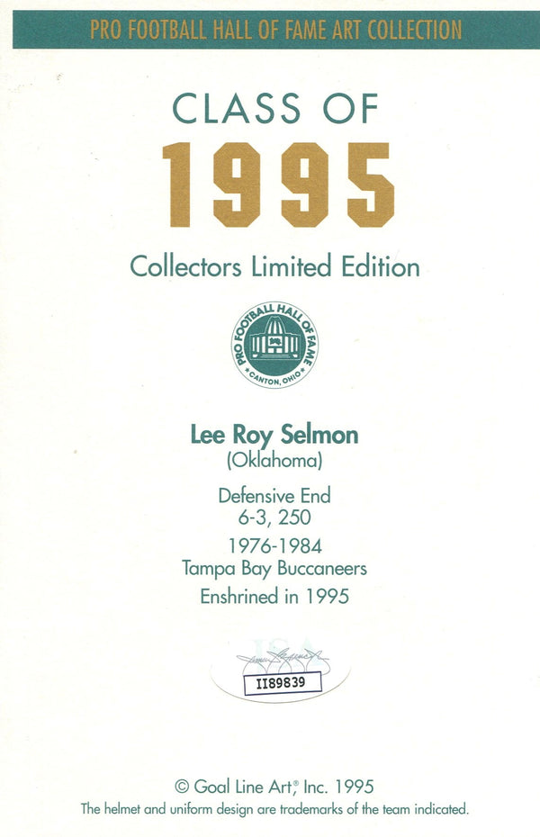 Lee Roy Selmon Autographed 1st Day Cover Envelope