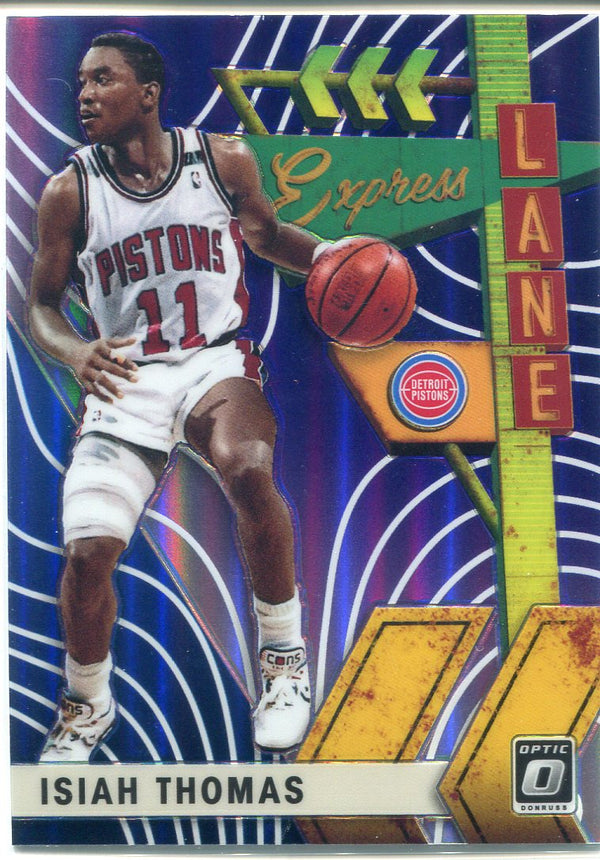 Isiah Thomas 2019-20 Donruss Optic Purple Holo Express Lane Card