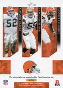 Johnson, McGinest, Kirksey Signed 2019 Majestic Cleveland Browns Card 5/5