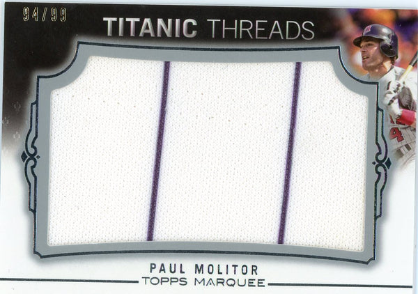 Paul Molitor 2011 Topps Marquee Jumbo Relic Card /99