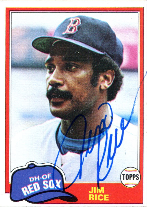 JIm Rice Autographed 1981 Topps Card
