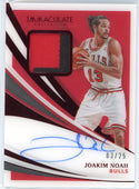 Jaokim Noah Autographed 2020-21 Panini Immaculate Collection Patch Card
