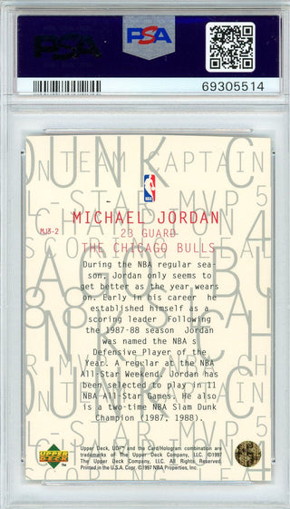 Michael Jordan 1997 UD3 MJ3 Card #MJ3-2 (PSA Mint 9)