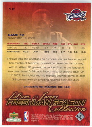 LeBron James 2004 Upper Deck Freshman Season Collection Card #12