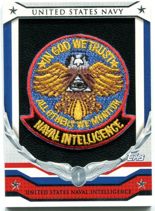Topps United States Navy Naval Intelligence Patch Card 2008