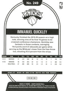 Immanuel Quickley 2020 NBA Hoops Rookie Card