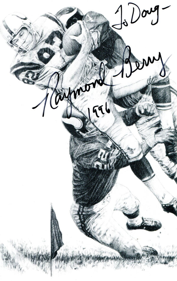 Raymond Berry Autographed Postcard