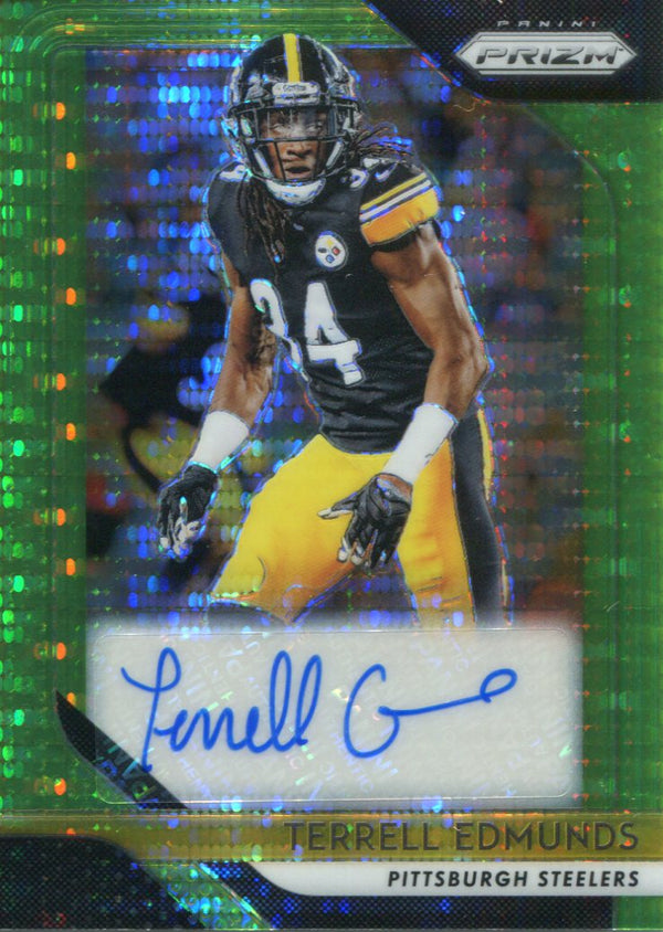Terrell Edmunds Autographed 2018 Prizm Green Refractor Card