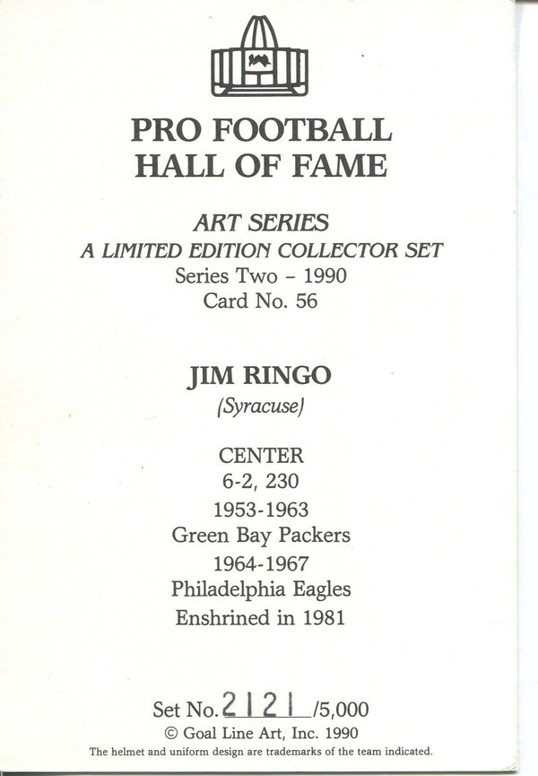 Jim Ringo Autographed 1st Day Cover Envelope